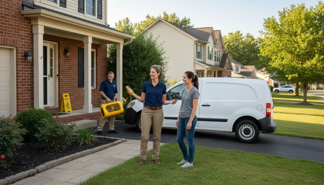 Residential water damage restoration in Emden, IL